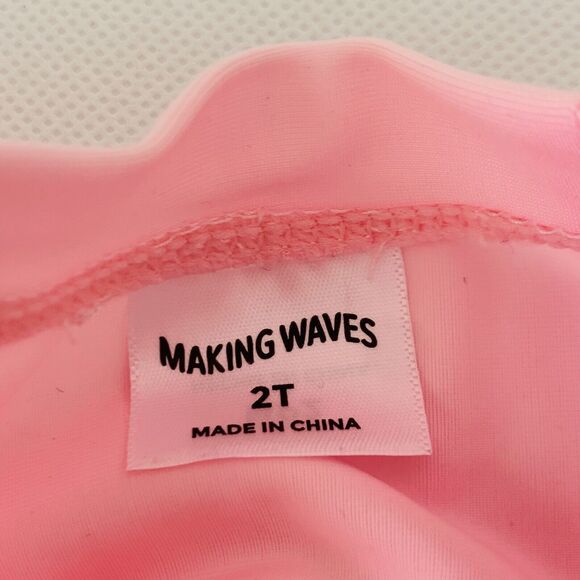 Making Waves Rashguard Swim Shirt Baby Girl 2T Pink Yellow Lemon Short Sleeve - Picture 3 of 8